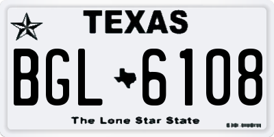 TX license plate BGL6108
