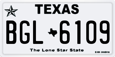 TX license plate BGL6109