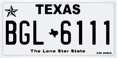 TX license plate BGL6111