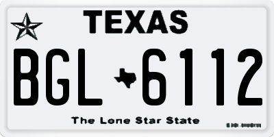 TX license plate BGL6112