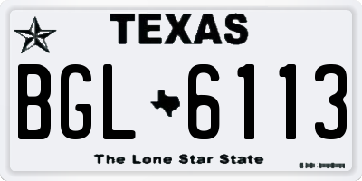 TX license plate BGL6113