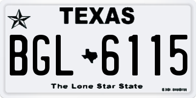 TX license plate BGL6115