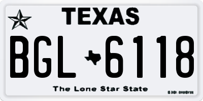 TX license plate BGL6118