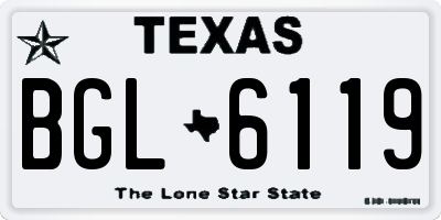 TX license plate BGL6119