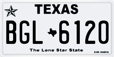 TX license plate BGL6120