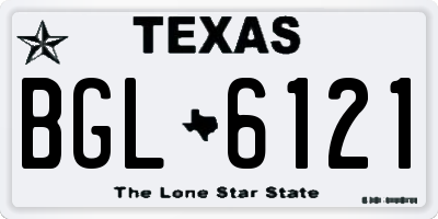 TX license plate BGL6121
