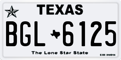 TX license plate BGL6125