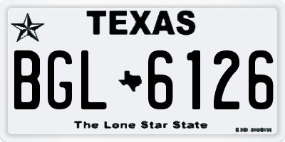 TX license plate BGL6126