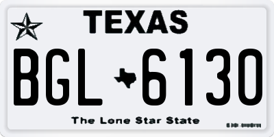 TX license plate BGL6130