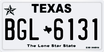 TX license plate BGL6131