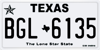 TX license plate BGL6135