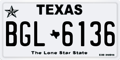 TX license plate BGL6136