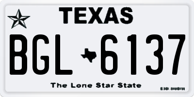 TX license plate BGL6137