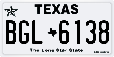 TX license plate BGL6138
