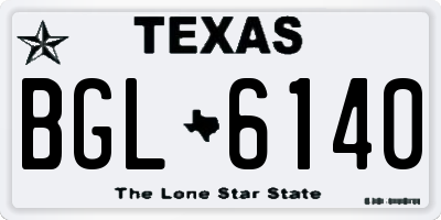 TX license plate BGL6140