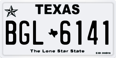 TX license plate BGL6141