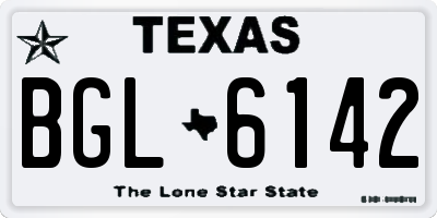 TX license plate BGL6142