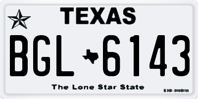 TX license plate BGL6143