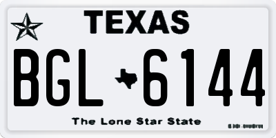 TX license plate BGL6144