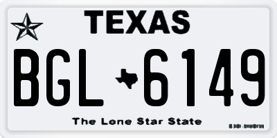 TX license plate BGL6149