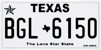 TX license plate BGL6150