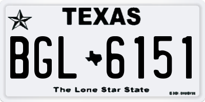 TX license plate BGL6151