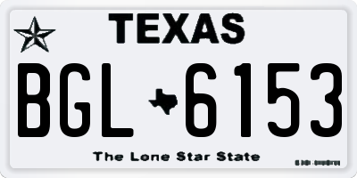 TX license plate BGL6153