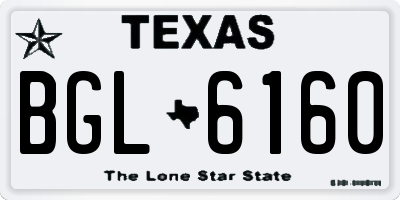 TX license plate BGL6160