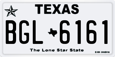 TX license plate BGL6161