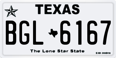 TX license plate BGL6167