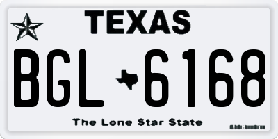 TX license plate BGL6168