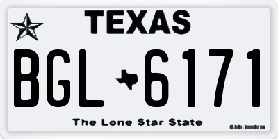 TX license plate BGL6171