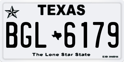 TX license plate BGL6179