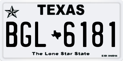 TX license plate BGL6181
