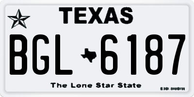 TX license plate BGL6187