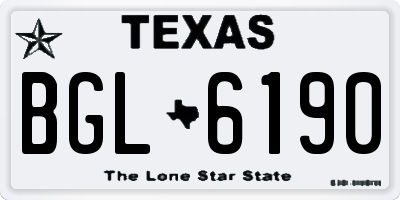 TX license plate BGL6190