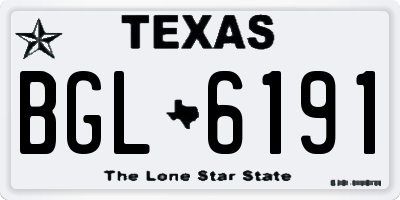 TX license plate BGL6191