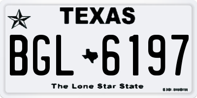 TX license plate BGL6197