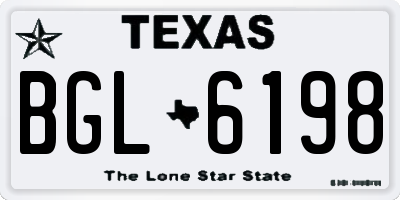 TX license plate BGL6198
