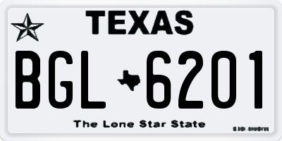 TX license plate BGL6201