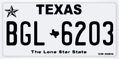 TX license plate BGL6203