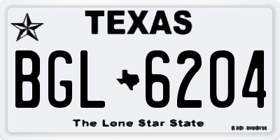 TX license plate BGL6204