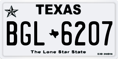 TX license plate BGL6207