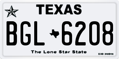TX license plate BGL6208