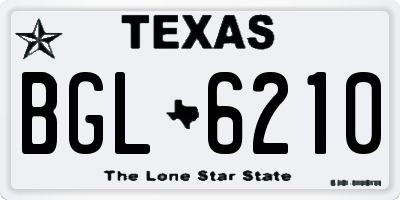 TX license plate BGL6210