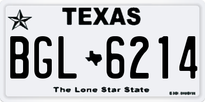 TX license plate BGL6214
