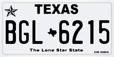 TX license plate BGL6215