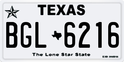 TX license plate BGL6216