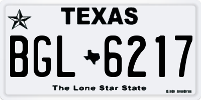 TX license plate BGL6217