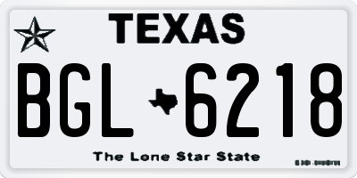 TX license plate BGL6218